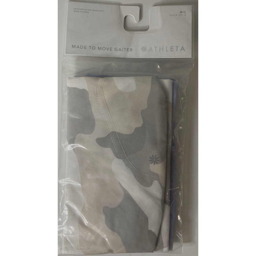 Athleta Made to Move Gaiter Face Covering 2 Pack M/L Camo‎ Lavender Outdoor Gym